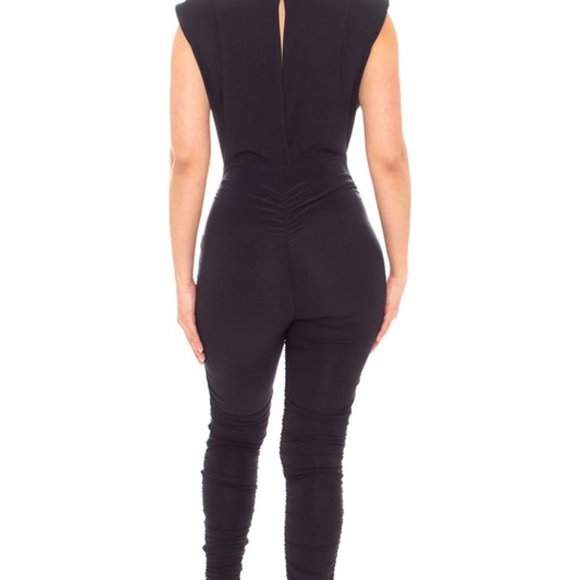 Black Jumper with Padded Shoulders - Picture 2 of 3